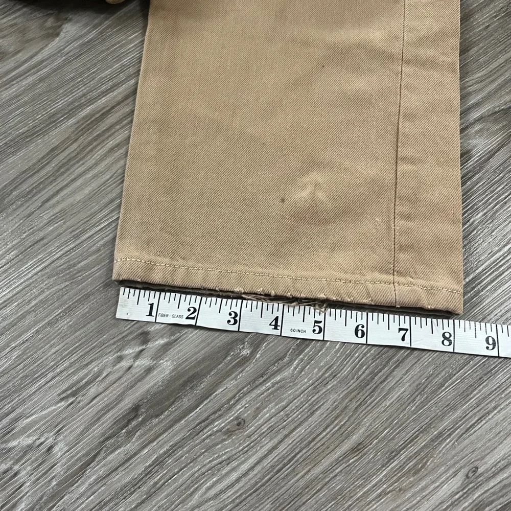 Vintage Levis 501 Original Straight Fit Jeans Tan Khaki Cotton Denim Mens 33x30